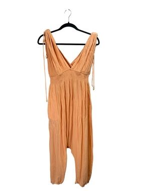 Free People Peach/Light Orange Harem Jumpsuit